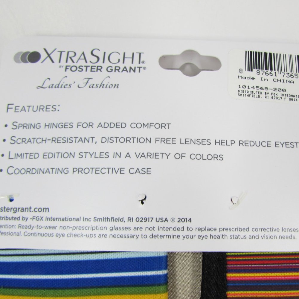Foster Grant +2.00 Xtra Sight Reading Glasses & Cases - Picture 3 of 4